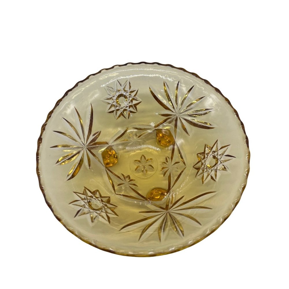 Amber Footed Ornate Candy Dish - Picture 8 of 8